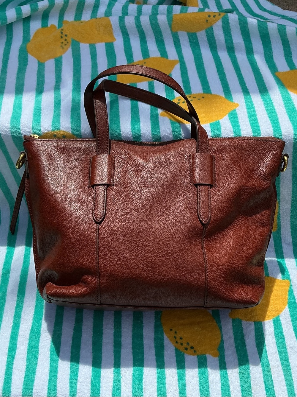 Fossil Brown Leather hand/crossbody Bag